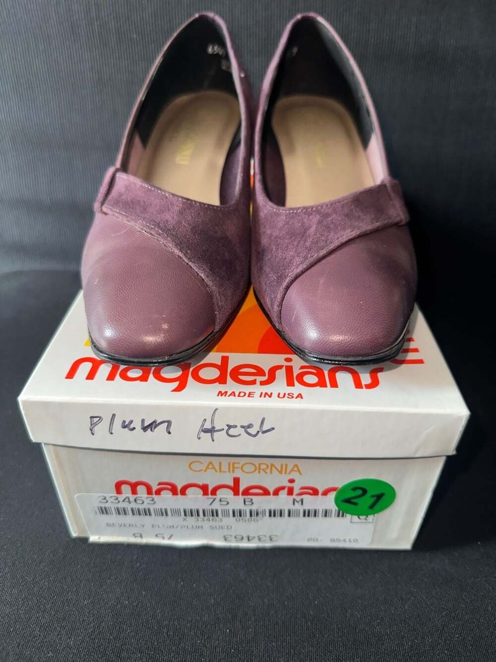 No.21 Magdesians Beverly Plum Suede and Leather Women's Heels